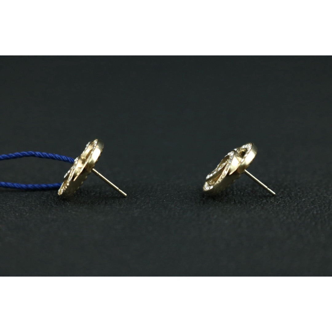 Include Authentic Detective Certificate of Authenticity｜Very Good ( Rank A) ｜CHANEL A19C COCO Mark Circlet Rhinestone Earrings Made In 2019Year｜S26070201