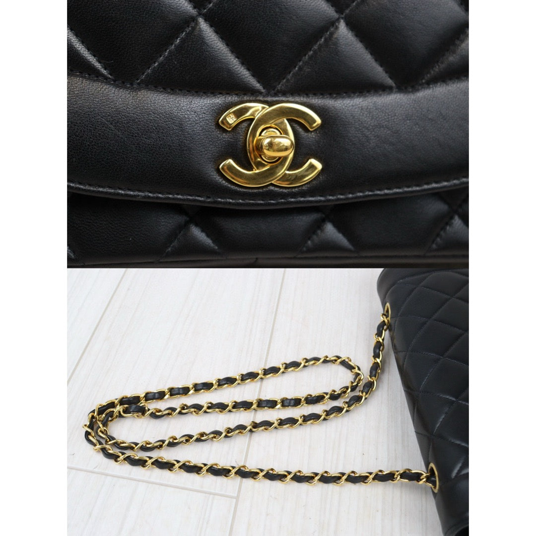 Very Good ( Rank A)｜ CHANEL Matrasse Diana 25 Lamb Skin  Chain Bag Made in 1991-1994 Year｜24080905