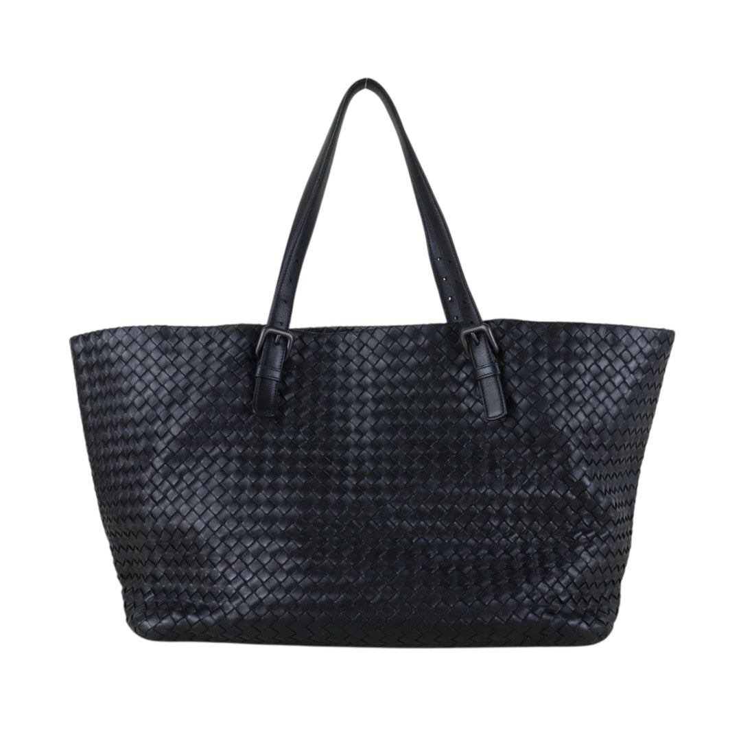 Include Entrupy Certificate of Authenticity｜Good ( Rank AB)｜ Bottega Veneta Lamb Skin Intrecciato Cesta GM Tote Black｜S26090739
