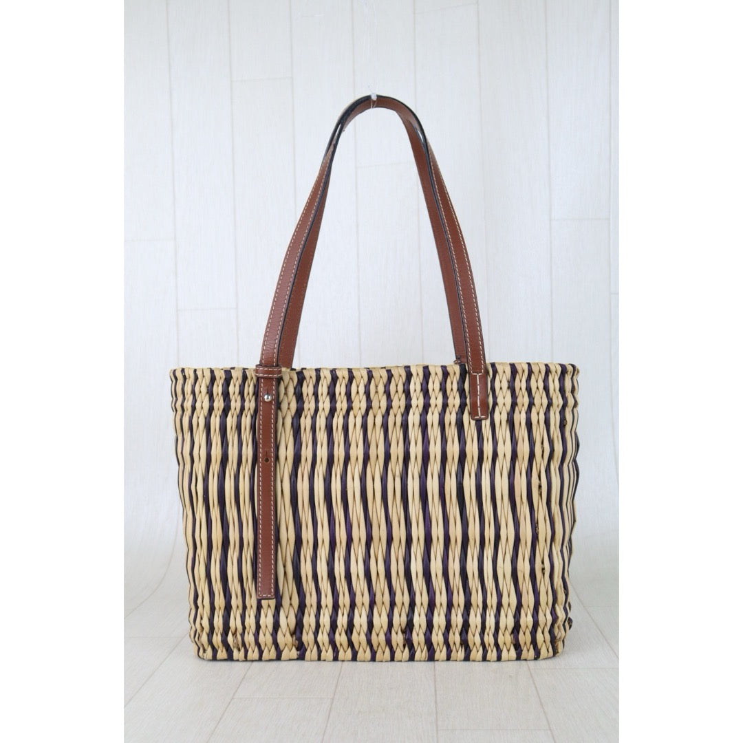 Include Entrupy Certificate of Authenticity｜Good ( Rank AB)｜ LOEWE Straw  Basket Handbag Shoulder Bag ｜S26060117