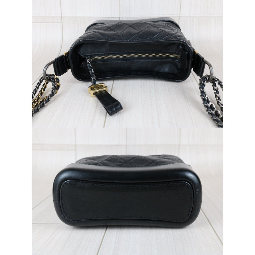 Include Entrupy Certificate of Authenticity｜Very Good ( Rank A) ｜CHANEL PM Gabrielle Calf Leather Shoulder Bag Black Made In 2018Year｜S26050704