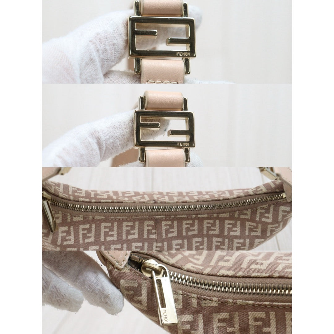 Include Entrupy Certificate of Authenticity｜Very Good ( Rank A)｜ FENDI Zucca Mamma Shoulder Bag Pink｜26040203