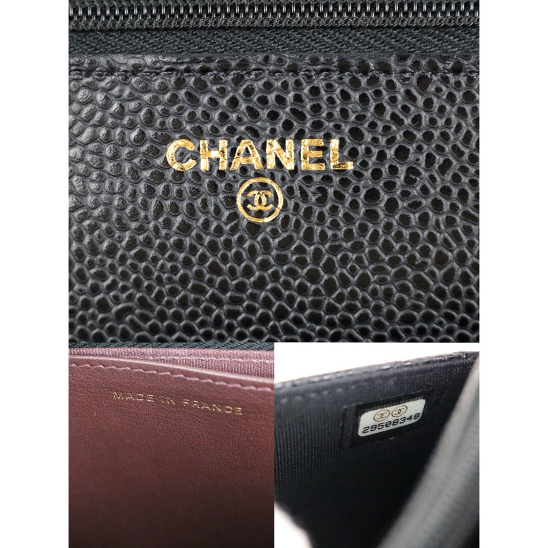 Very Good ( Rank A) ｜Full Set CHANEL Matrasse Chain Caviar Skin WOC19 Shoulder Bag Black Made In 2020Year ｜W25111203