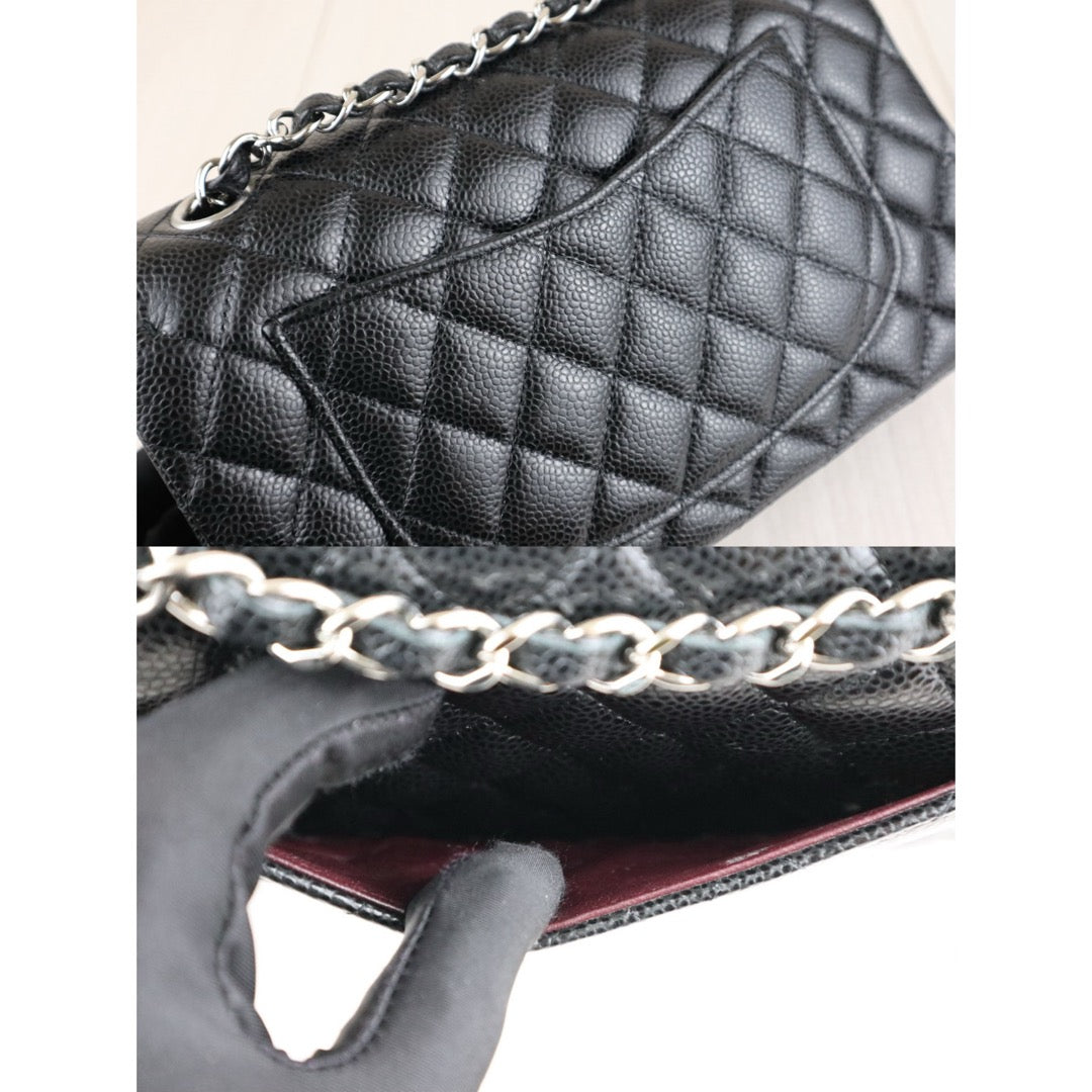 Excellent（Rank SA）｜Full Set CHANEL  Caviar Skin Matrasse Double Flap 23 Shoulder Bag Black Made In 2020Year｜W25070803