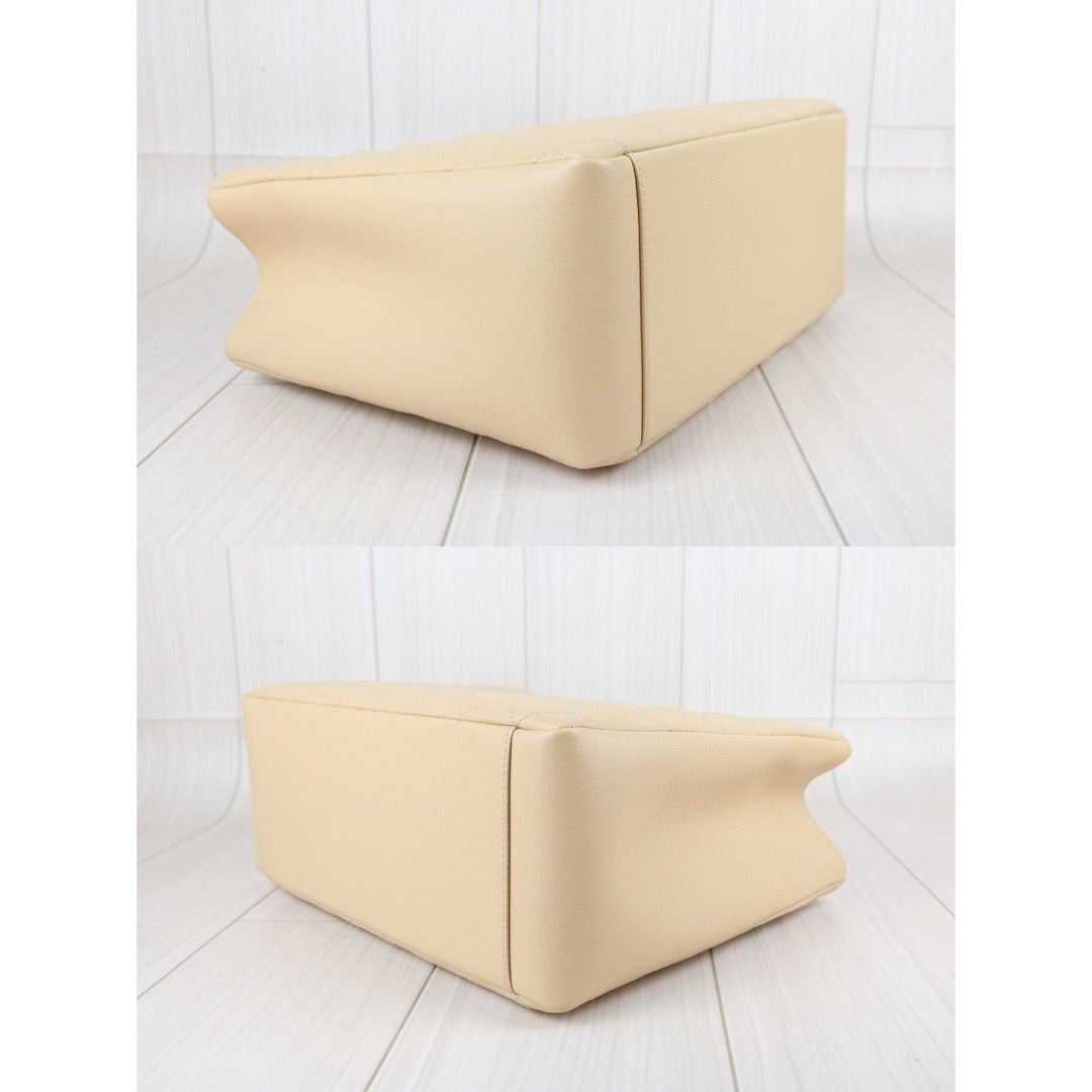 Include Entrupy Certificate of Authenticity｜Excellent( Rank SA) ｜ CHANEL Caviar Skin Matelasse Chain GST Tote Bag  Beige  Made In 2014Year｜X26100711