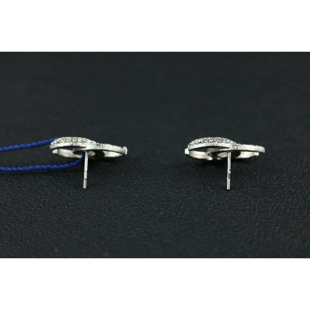 Include Authentic Detective Certificate of Authenticity｜Very Good ( Rank A) ｜CHANEL B15C COCO Mark Circlet Rhinestone Earrings Made In 2015Year｜S26070202