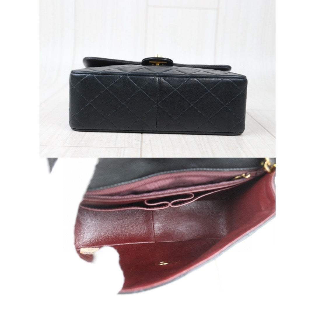 Very Good ( Rank A)｜ CHANEL Black Lanbskin Square 20 Shoulder Bag Made In 1991～1994Year ｜24080605