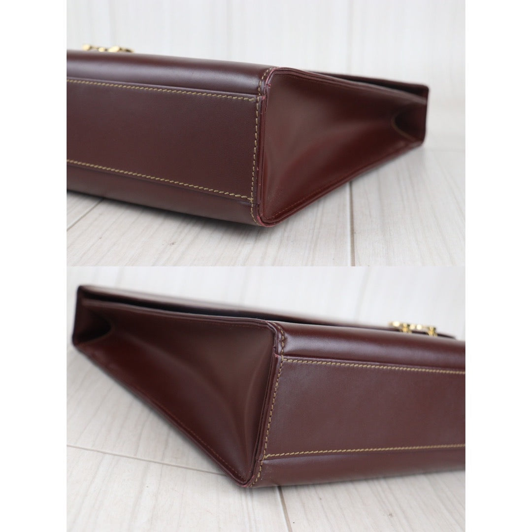 Rank AB ｜ Cartier Trinity Bordeaux Leather Business Bag｜23060601