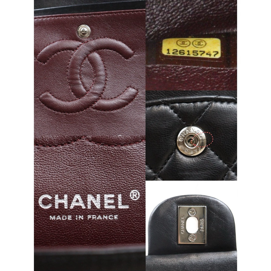 Very Good ( Rank A)｜ CHANEL Lamb Skin Matrasse Double Flap 25 Shoulder Bag  Black Made In 2008-2009Year｜S25062504