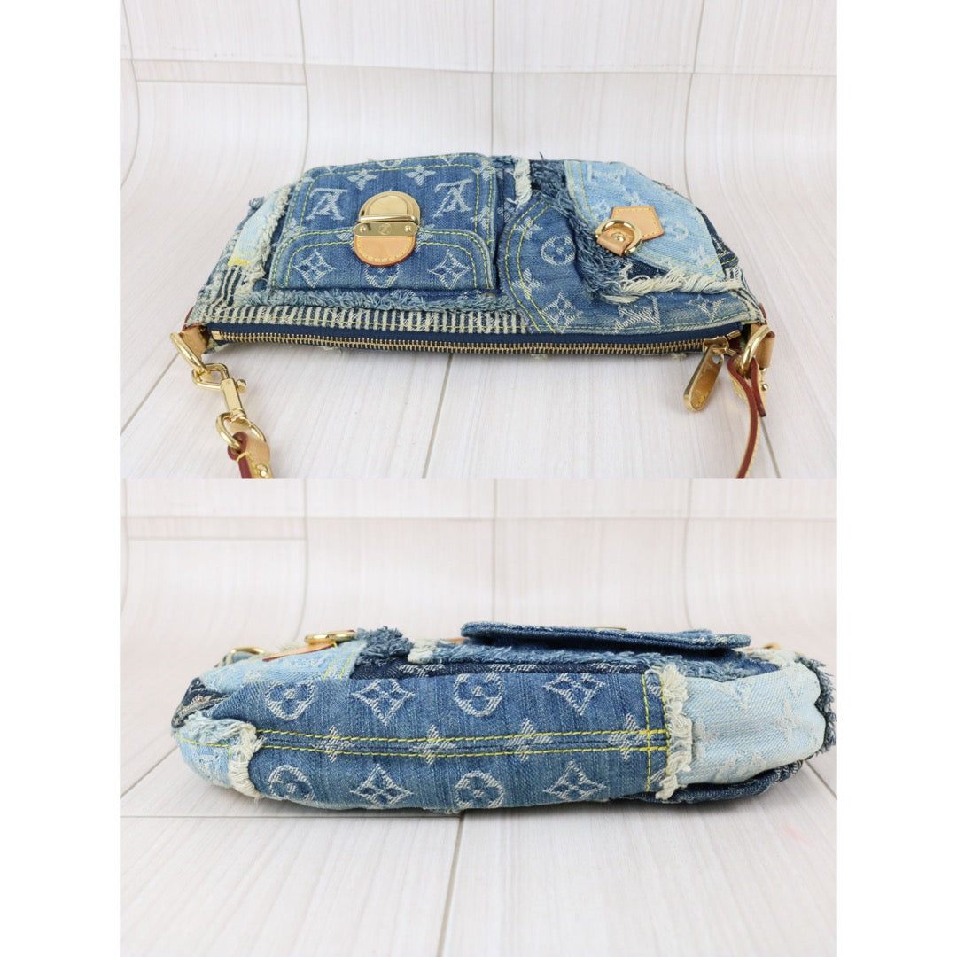 Include Entrupy Certificate of Authenticity｜Good ( Rank AB)｜Louis Vuitton Monogram  Denim Patchwork Pouchy ShoulderBag  ｜Z26091508