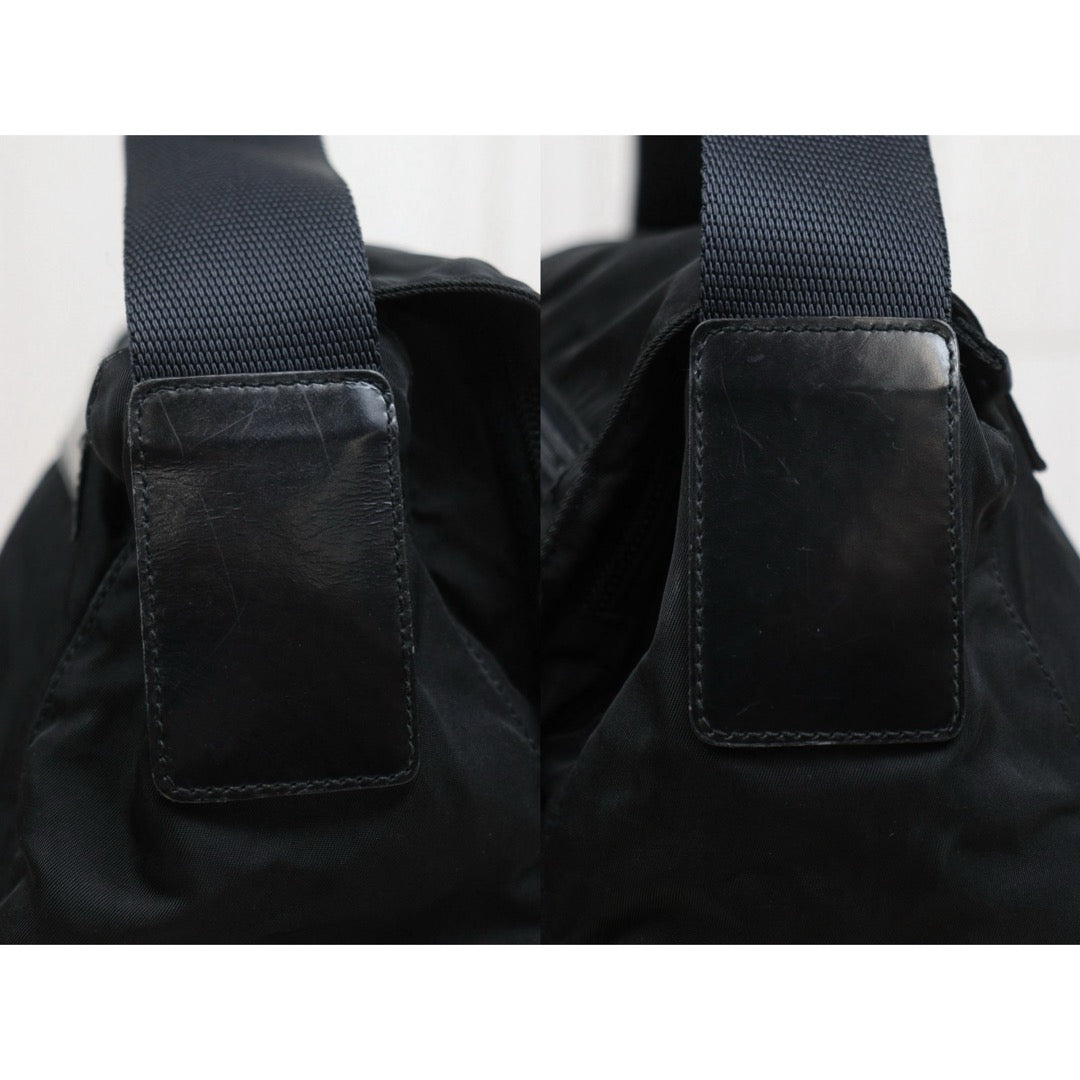 Include Entrupy Certificate of Authenticity｜Good ( Rank AB) ｜Prada  Nylon Black Shoulder Bag  Silver Hardware｜26052702