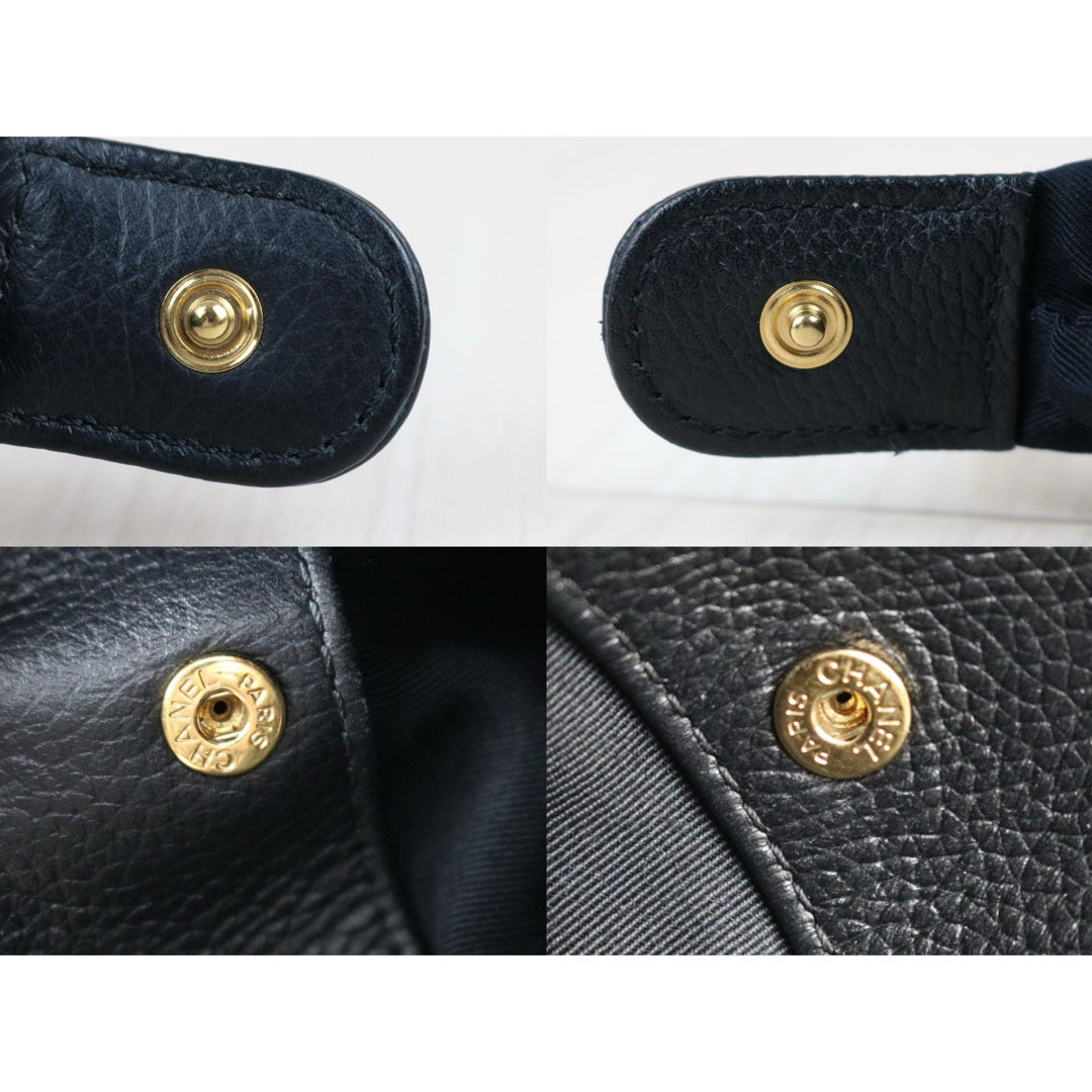 Include Entrupy Certificate of Authenticity｜Good ( Rank AB)｜ CHANEL Matrasse Caviar Skin Black Cerf Tote 35 Shoulder Bag Made In 2013-2014 Year｜S26101105