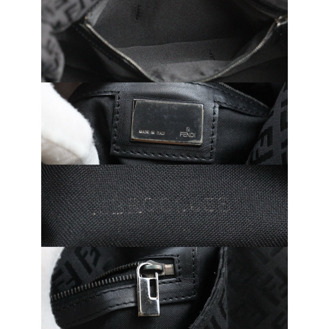 Good ( Rank AB)｜ FENDI Zucca Mamma Baguette Shoulder Bag Black ｜25102306