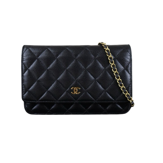 Include Entrupy Certificate of Authenticity｜Very Good ( Rank A)｜CHANEL Caviar Skin WOC Chain Bag Black  IC Chips Model｜S26090704