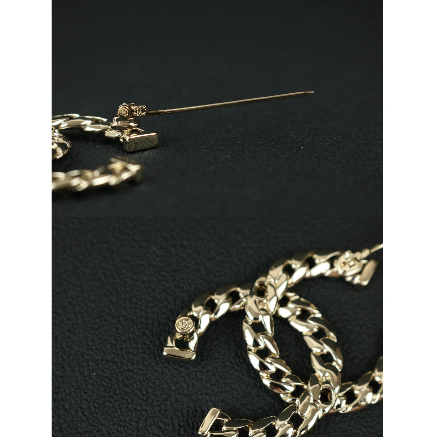 Include Authentic Detective Certificate of Authenticity｜Very Good ( Rank A)｜ CHANEL B24P Double C Chain Brooch Made in 2024 Year｜S26081805