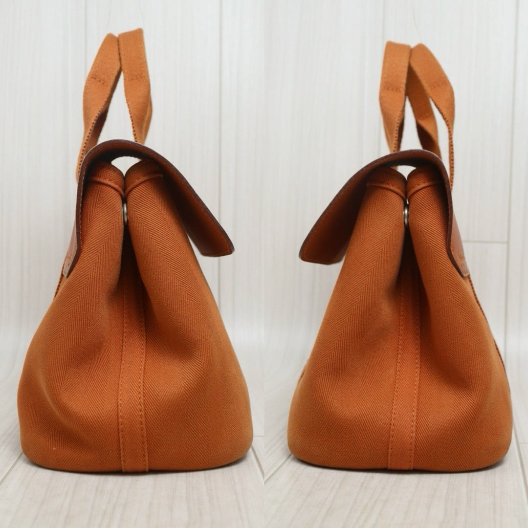 Include Entrupy Certificate of Authenticity｜Good ( Rank AB)｜ HERMES Valparaiso  Orange Canvas Hand Bag  PM｜26081901