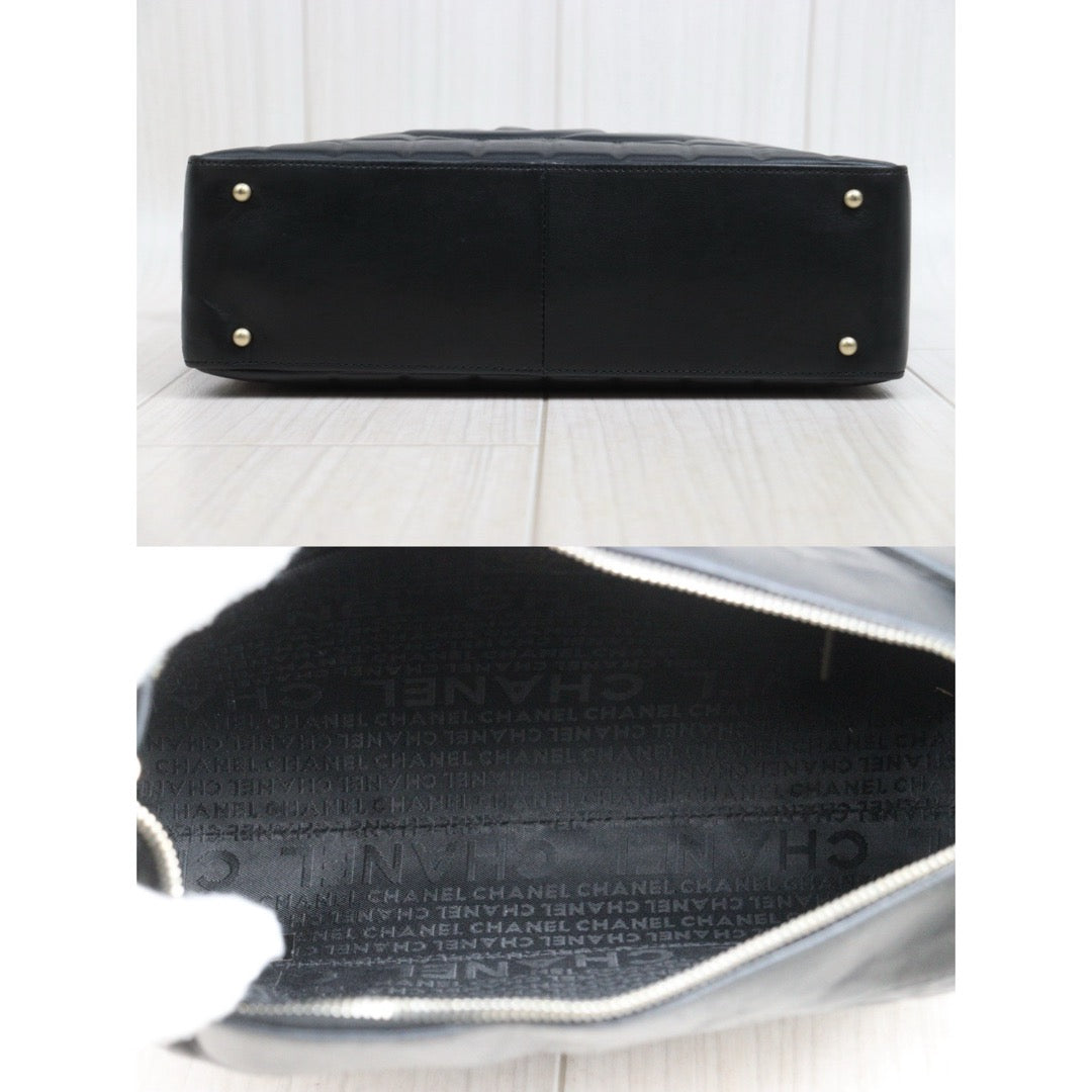 Include Entrupy Certificate of Authenticity｜Good ( Rank AB)｜CHANEL Choco Bar Lambskin Black Shoulder Bag  Made In 2003～2004Year｜26022610