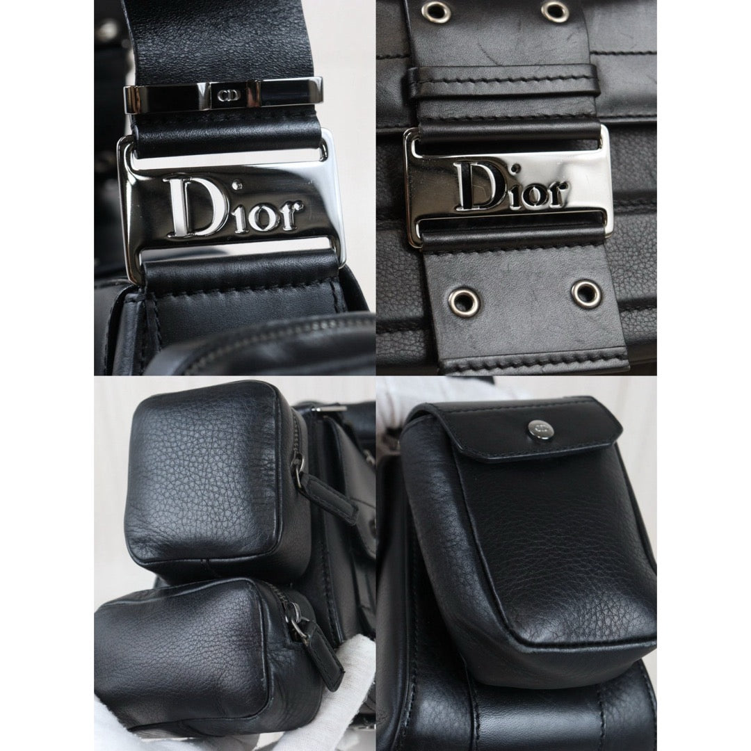 Rank AB｜ Dior Punk Calf Skin Shoulder Bag Black ｜W24080706