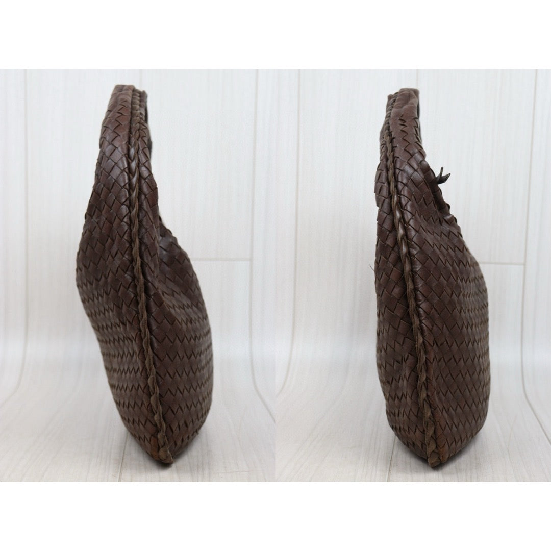 Good ( Rank AB)｜ Bottega Veneta Lamb Skin Braid Shoulder Bag Brown｜V25042417