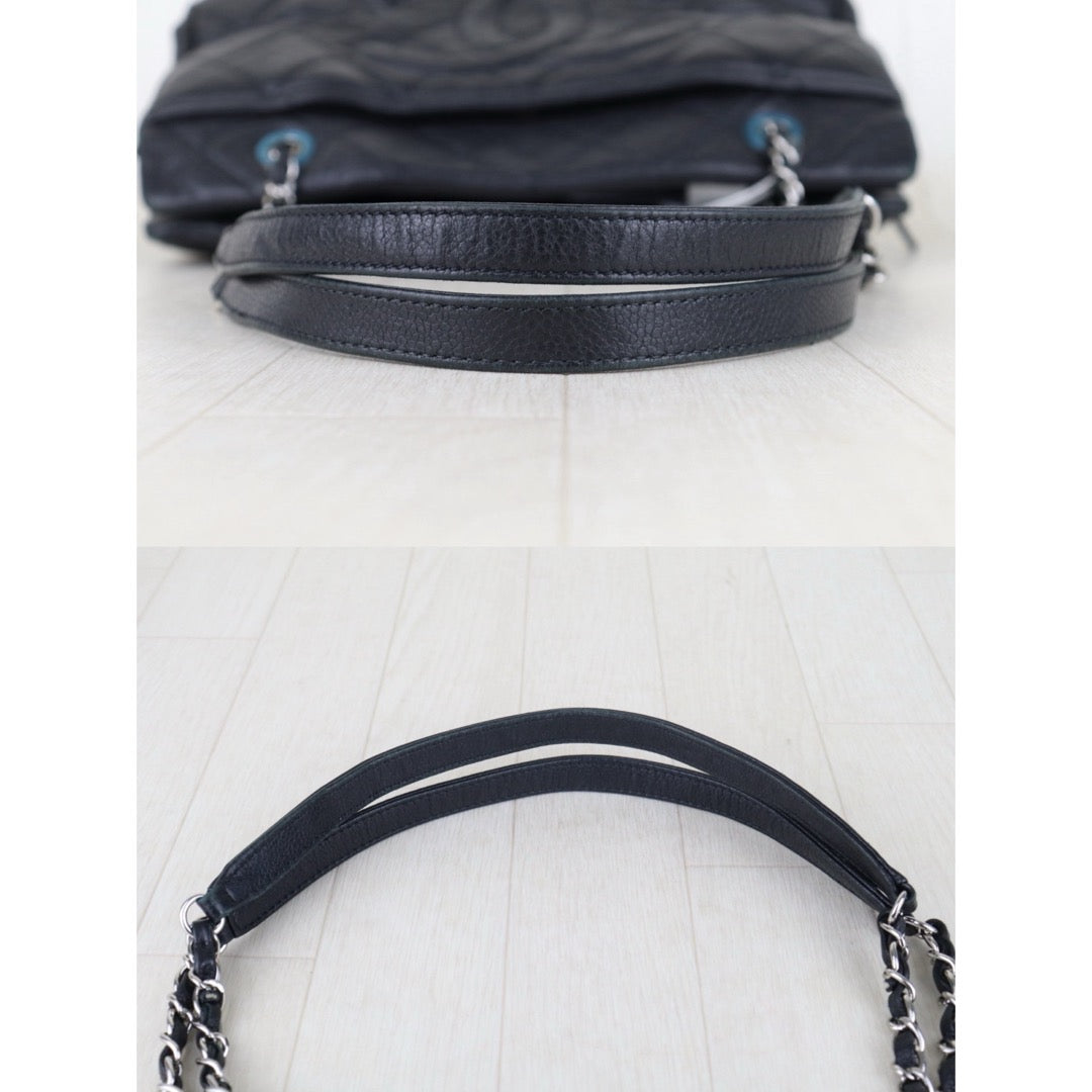Include Entrupy Certificate of Authenticity｜Good ( Rank AB)｜ CHANEL Calf Leather  Matrasse Chain Tote Bag Black Made In 2013～2014Year｜S26060105