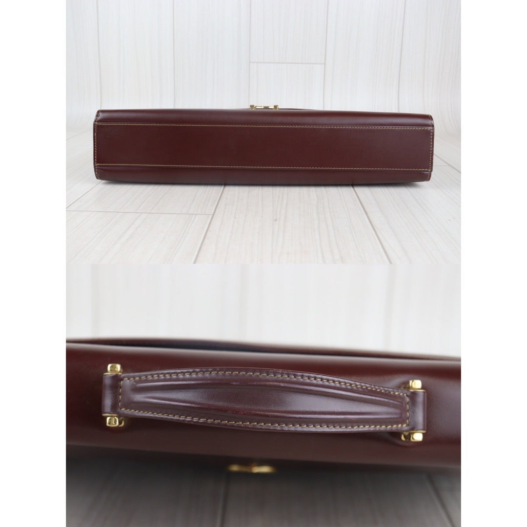 Rank AB ｜ Cartier Trinity Bordeaux Leather Business Bag｜23060601