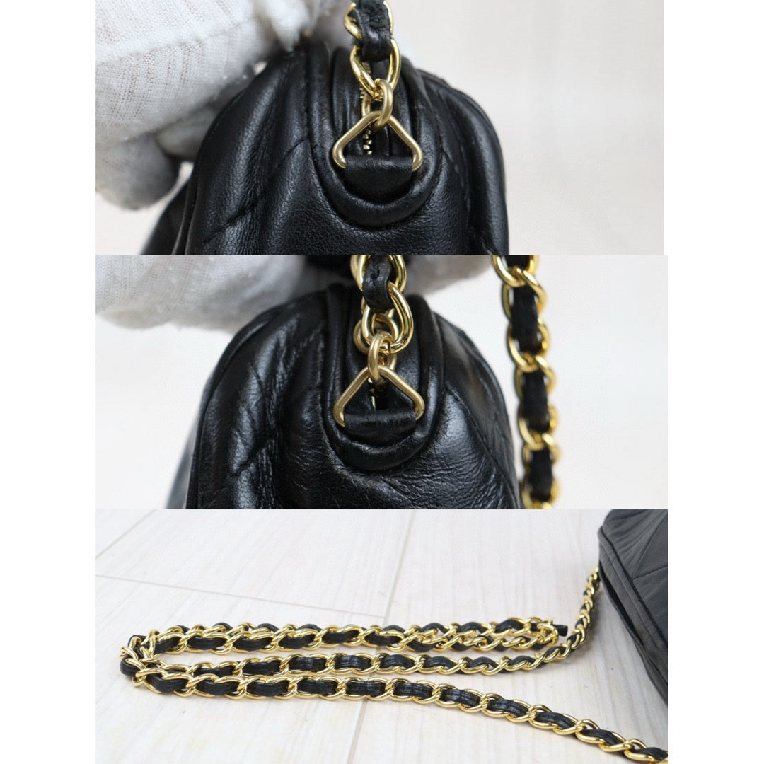 Good ( Rank AB)｜ CHANEL Lamb Skin Shoulder Bag Black  Made in 1986-1988Year ｜V24080814