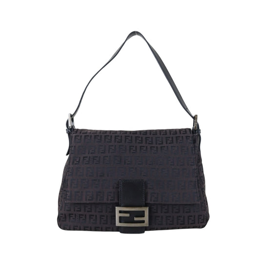 Include Entrupy Certificate of Authenticity｜Good ( Rank AB)｜ FENDI Zucca Mamma Baguette Shoulder Bag Brown｜Z26092102