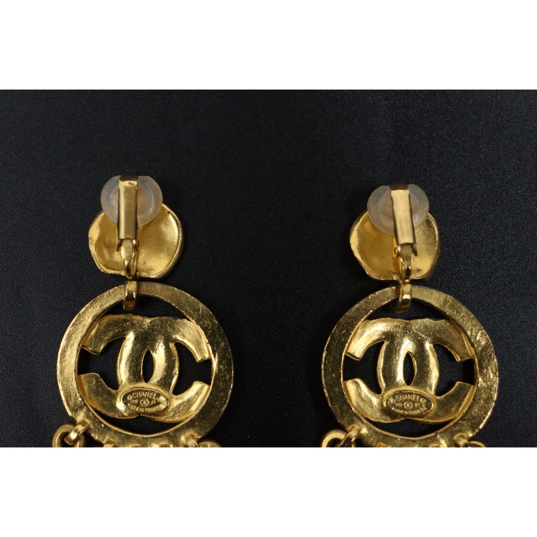 Include Authentic Detective Certificate of Authenticity｜Very Good ( Rank A) ｜CHANEL 99P COCO Mark Golden Earrings Made In 1999Year｜Y26040710