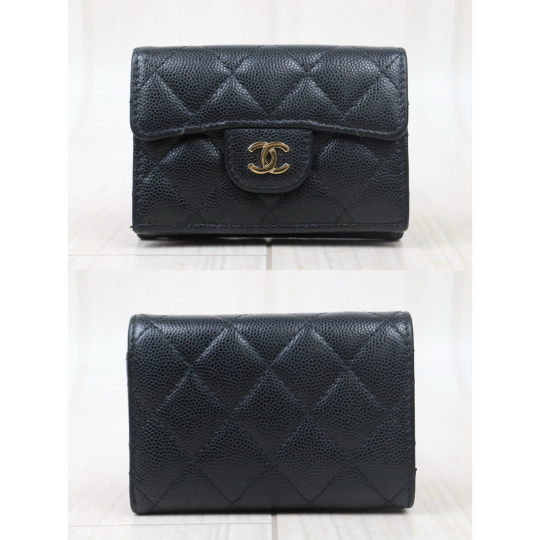 Good ( Rank AB)｜Chanel Caviar Skin Black Wallet Made In 2021-2022Year｜24110708