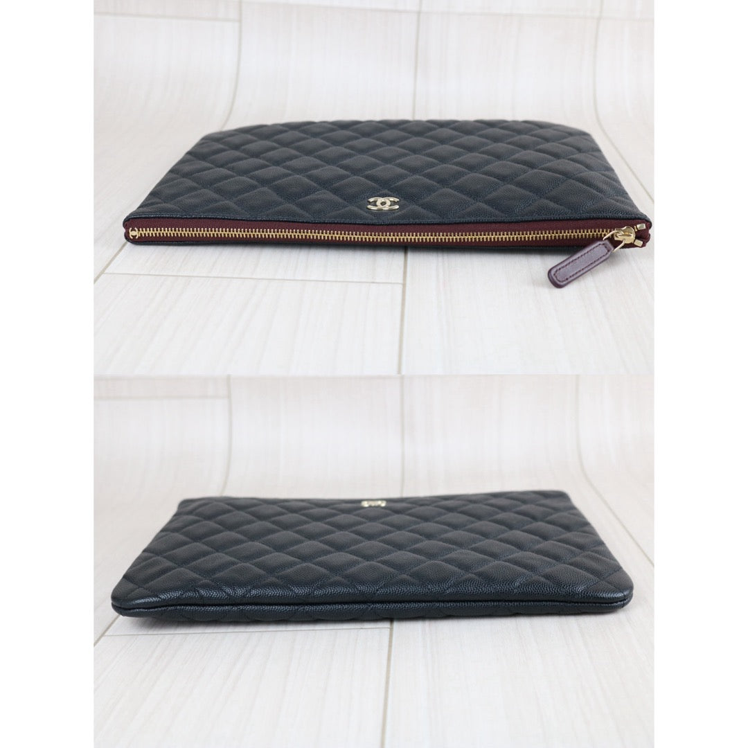 Include Entrupy Certificate of Authenticity｜Excellent（Rank SA）｜Full Set CHANEL Caviar Skin  Klassische Pochette Mit Reissverschluss  Black IC Chips Model｜X26051804
