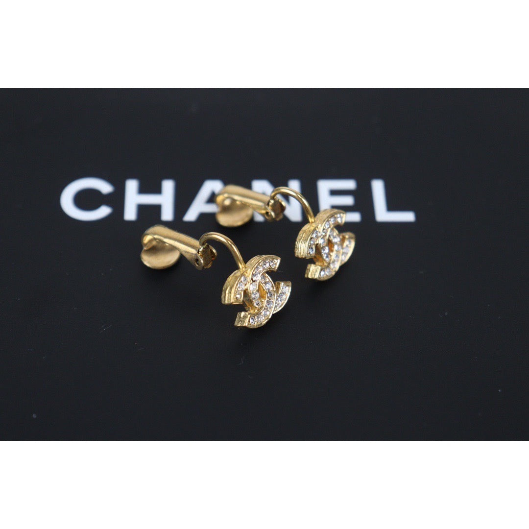 Rank A ｜CHANEL COCO Mark Diamond Vintage Earrings ｜23092624