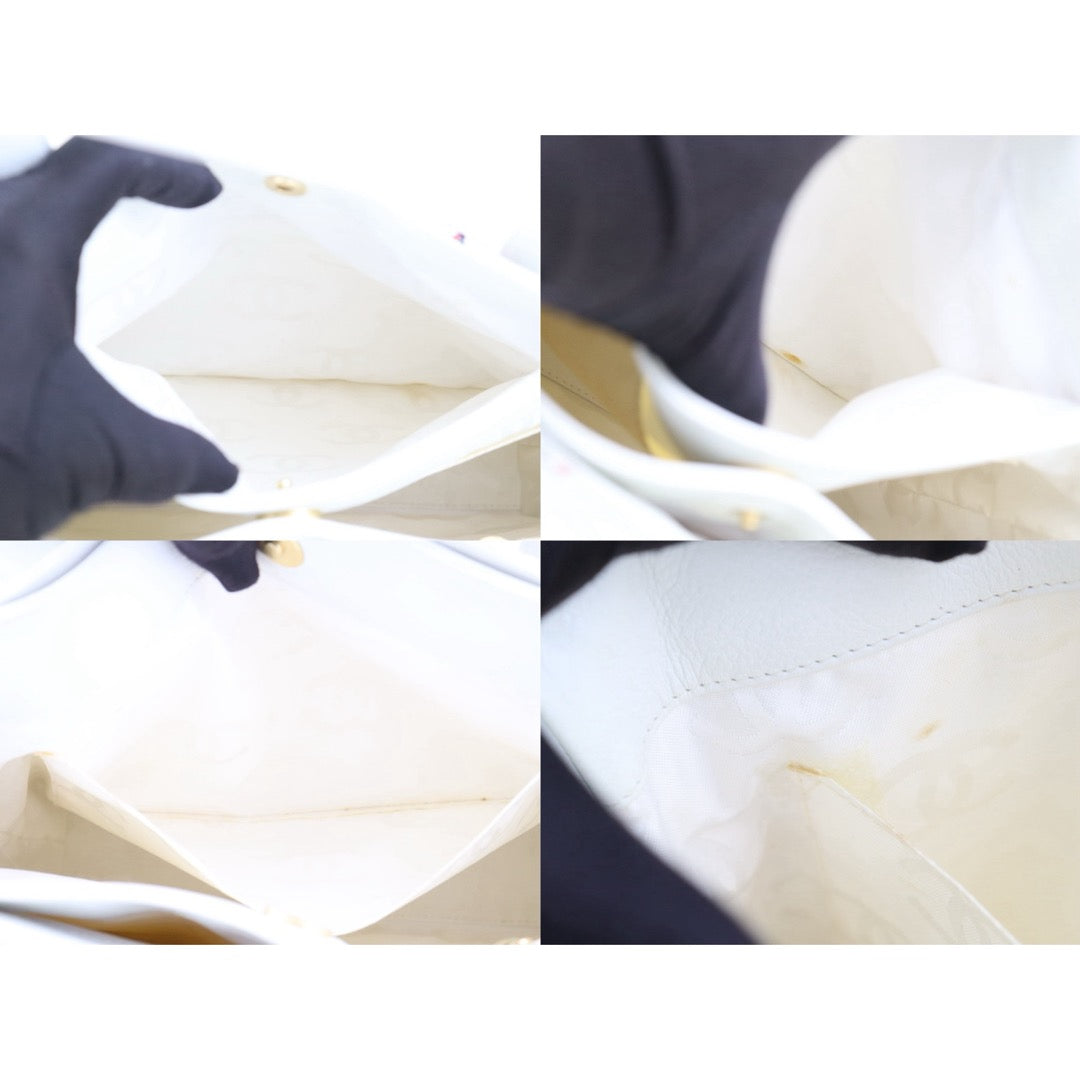 Good ( Rank AB)｜Full Set CHANEL Calf Leather Wild Ditch Hand Bag White Made In 2003～2004Year｜H25090813