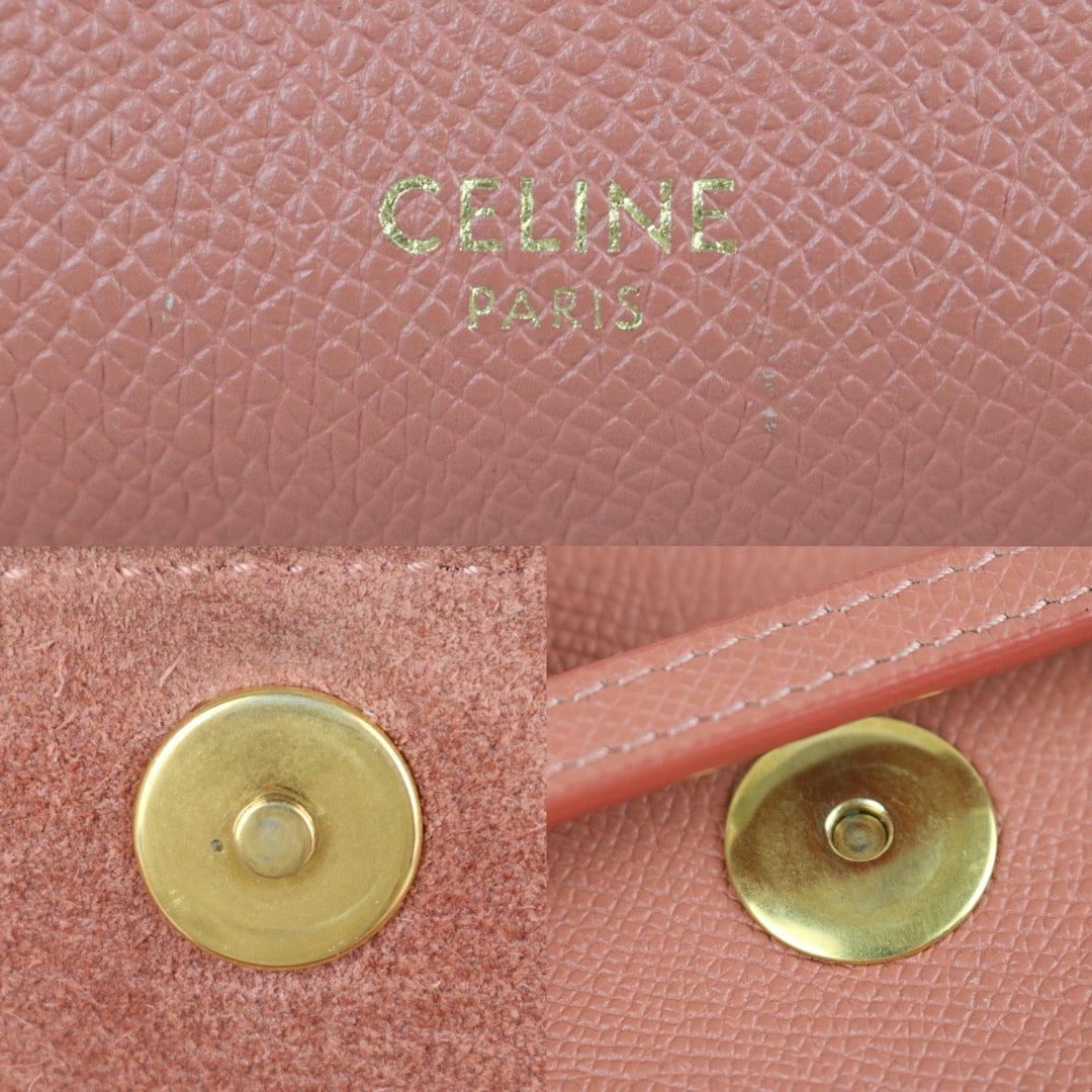 Include Entrupy Certificate of Authenticity｜Very Good ( Rank A)｜CELINE Calf Leather Belt Pico Handbag Shoulder Bag Lychee Pink｜X26051715