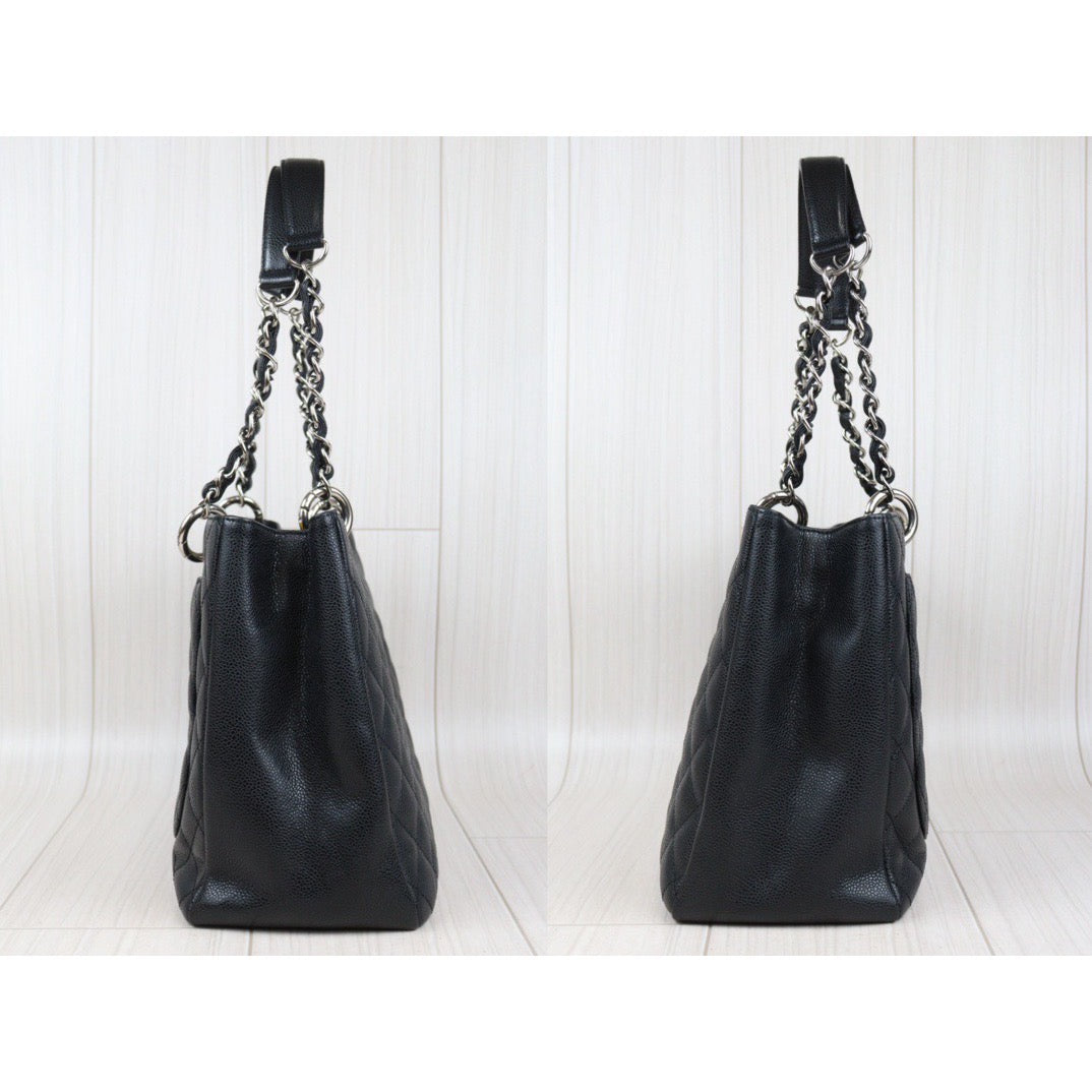 Rank A ｜ CHANEL Matrasse GST Chain Tote Bag Caviar Skin Black  Made In 2010-2011 Year｜24012202