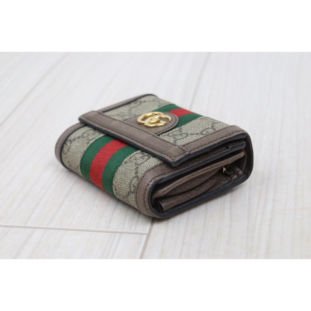Include Entrupy Certificate of Authenticity｜Fair ( Rank B)｜GUCCI Ophidia GG Campus Brown  Wallet｜26010902