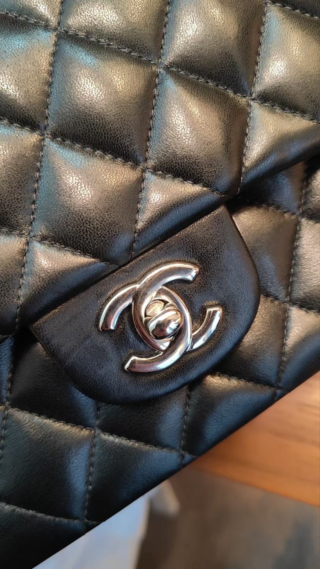 CHANEL Lamb Skin Matrasse Double Flap 25 Shoulder Bag