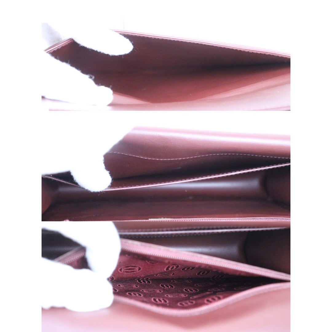 Rank A ｜ Cartier Trinity Bordeaux Leather  Shoulder Bag｜24060318