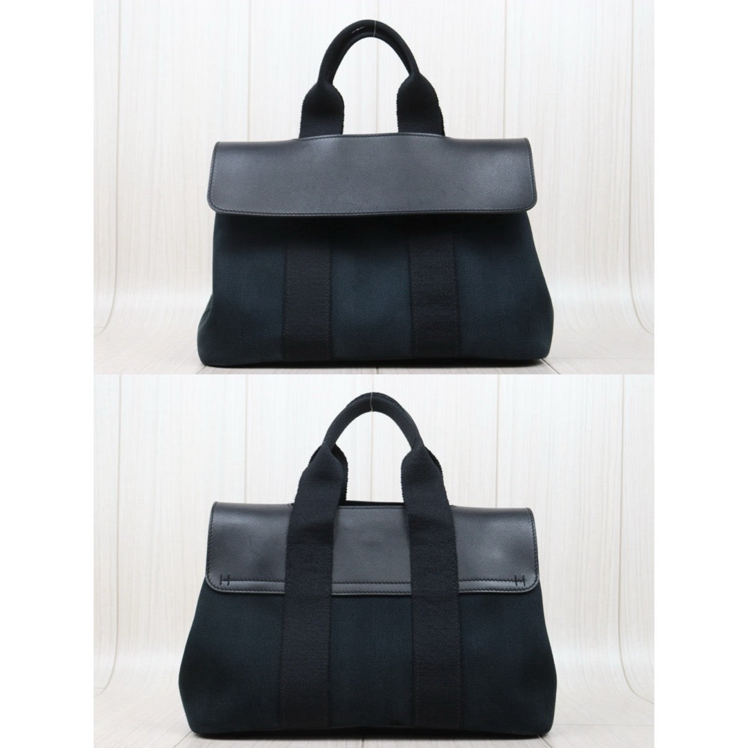 Very Good ( Rank A)｜ HERMES Valparaiso Canvas Graphite Green HandBag Small ｜25062618