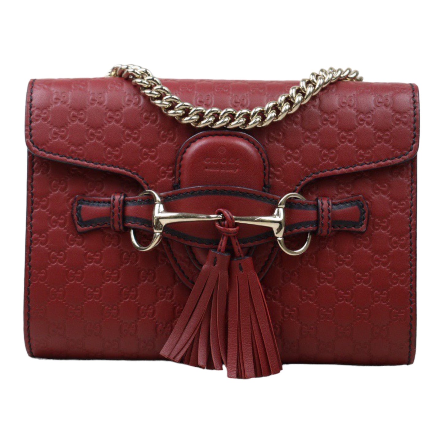 Rank AB ｜ GUCCI Leather Shoulder Bag Red｜V24060410