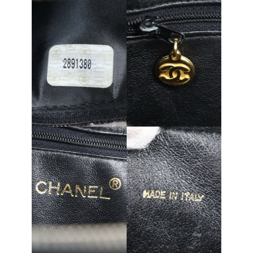 Good ( Rank AB)｜ CHANEL  Caviar Skin Leather Calf Leather Camera Bag  Shoulder Bag Black  Made in 1991-1994Year ｜W24120910