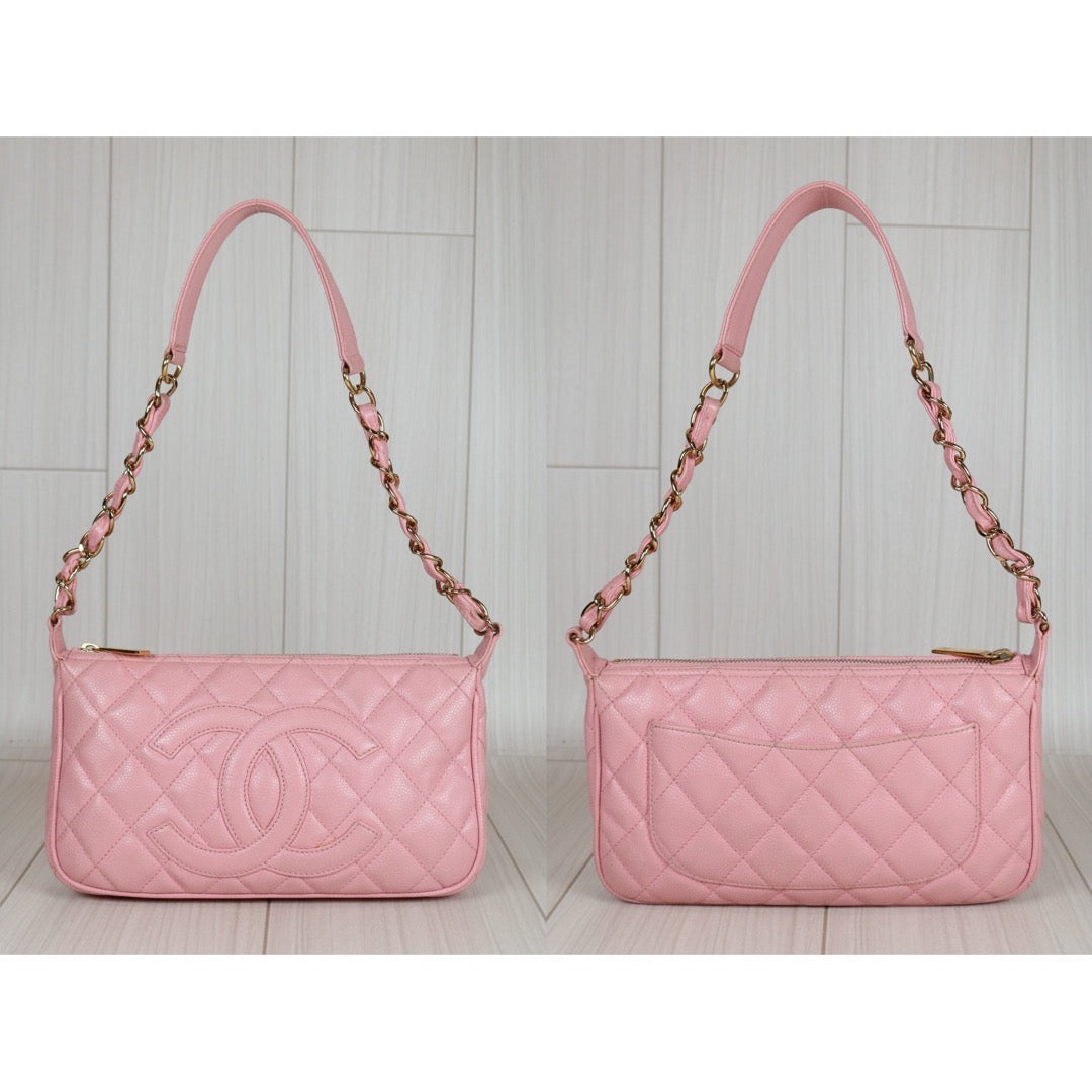 Good ( Rank AB)｜ CHANEL Caviar Leather Shoulder Bag Pink Made In 2004-2005Year  ｜S24073104