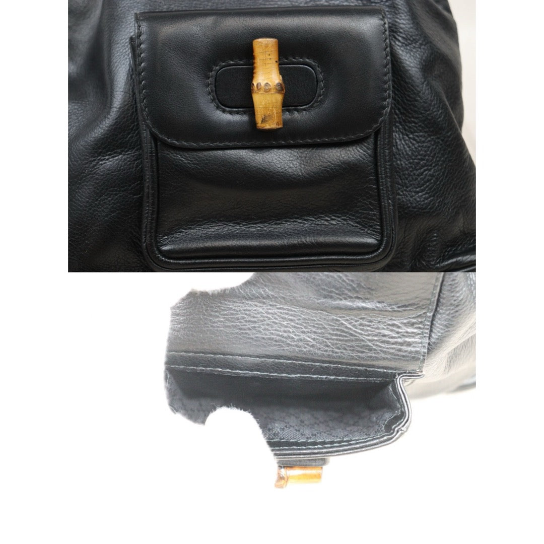 Very Good ( Rank A) ｜GUCCI Bamboo Leather Mini Backpack Back｜24091921