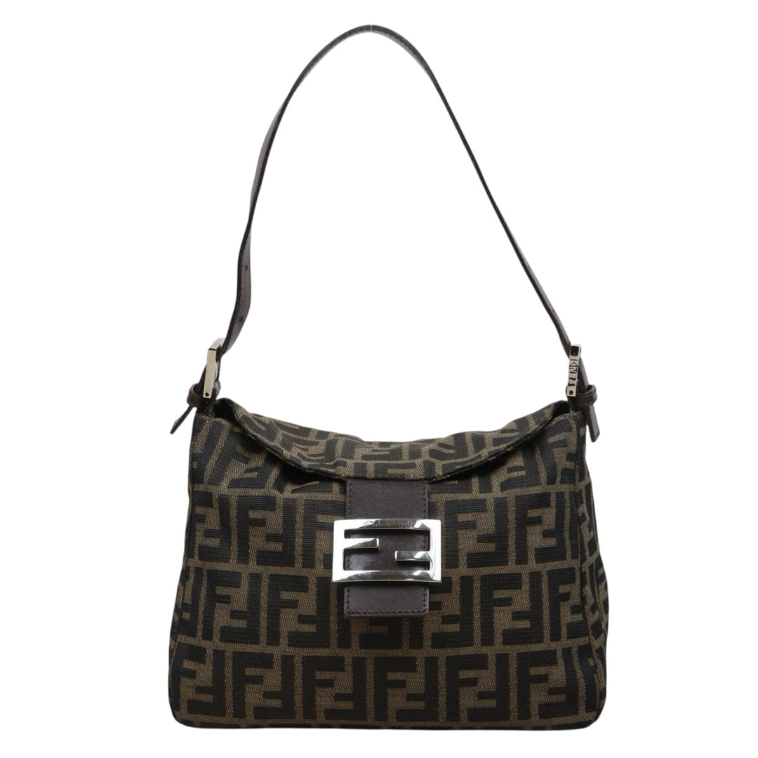 Good ( Rank AB)｜ FENDI Zucca Mamma Shoulder Bag Silver Hardware｜25112506