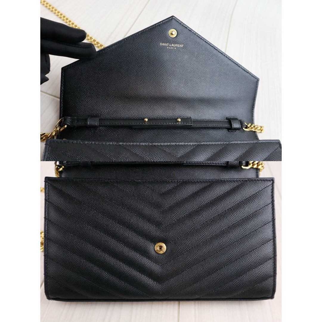 Very Good ( Rank A)｜  Saint Laurent YSL Caviar Skin Shoulder Bag Black MM｜W25103001