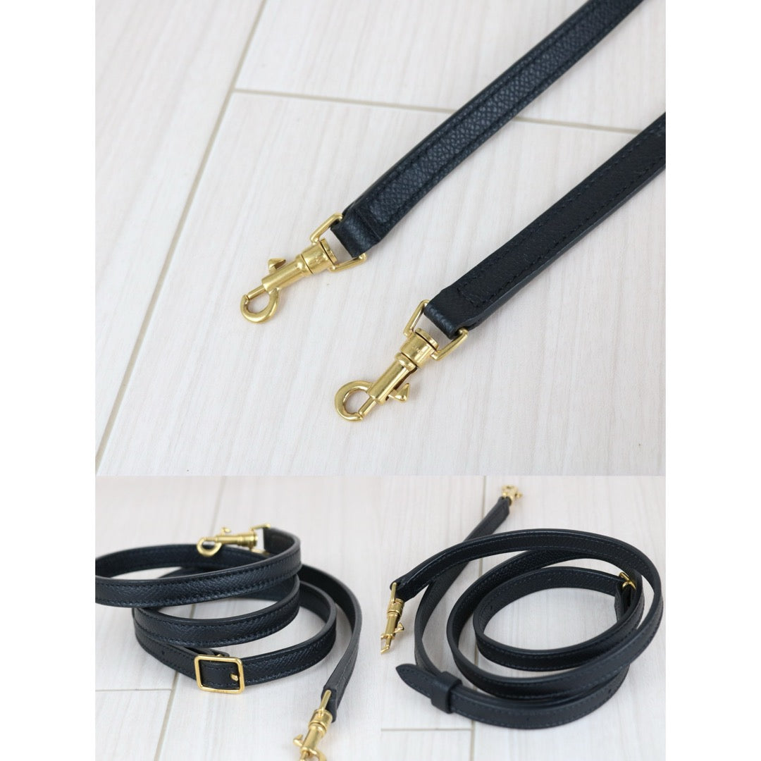 Good ( Rank AB)｜CELINE Calf Leather Belt Nano Handbag Shoulder Bag Black｜S25082510