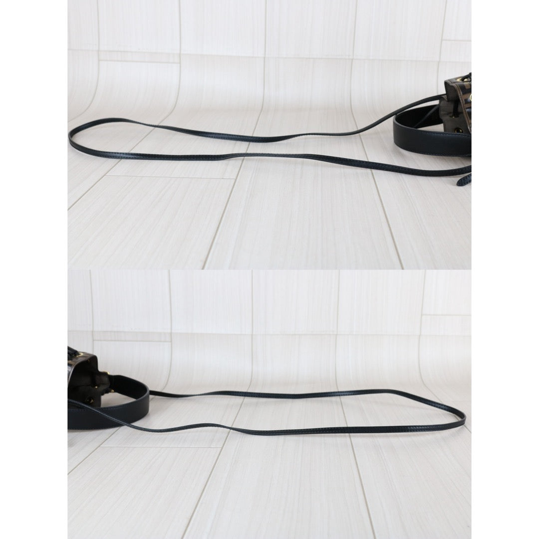 Very Good ( Rank A)｜ FENDI Zucca Calf Leather Mini Mon Tresor Bucket bag Shoulder Bag Brown ｜S25112303