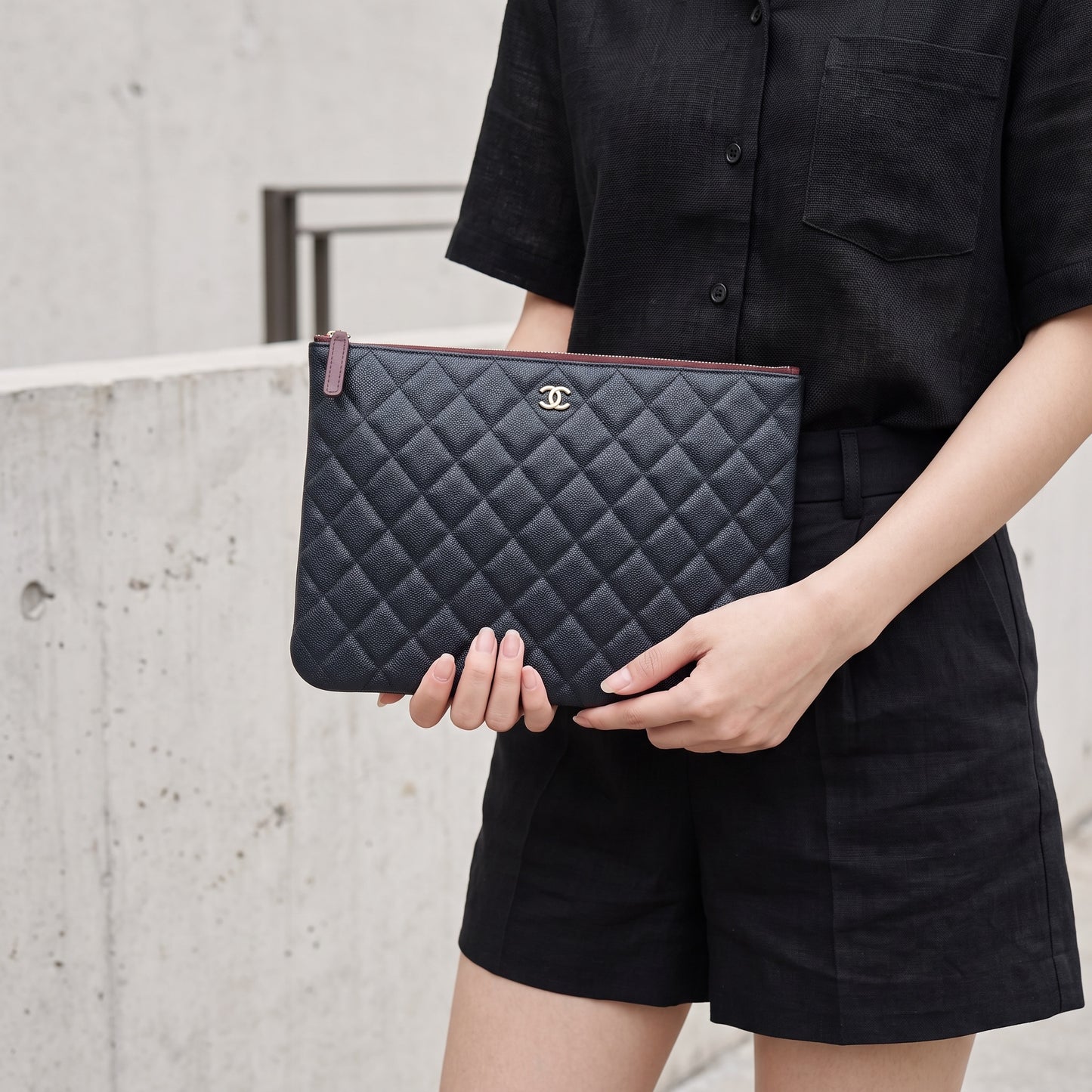 Include Entrupy Certificate of Authenticity｜Excellent（Rank SA）｜Full Set CHANEL Caviar Skin  Klassische Pochette Mit Reissverschluss  Black IC Chips Model｜X26051804
