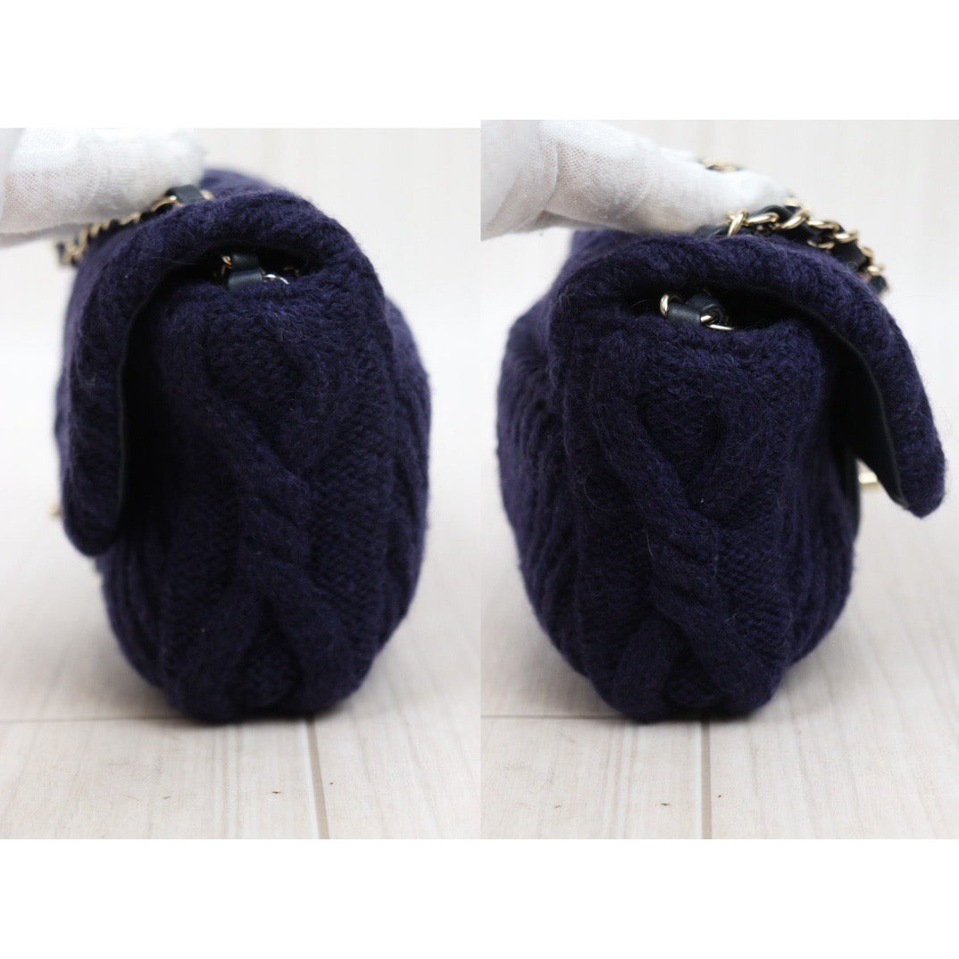 Second installment 2/3｜ Rank A ｜ CHANEL Wool Knitting Mini Flap 20 Shoulder Bag  Made In 2018-2019Year｜Y24051712