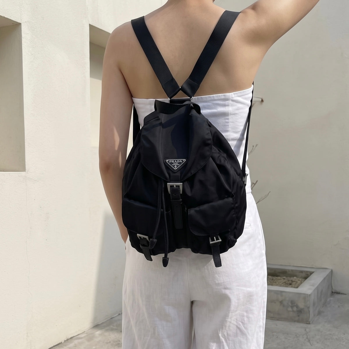 Include Entrupy Certificate of Authenticity｜Very Good ( Rank A)｜ PRADA Re-Nylon Black Backpack ｜26082005