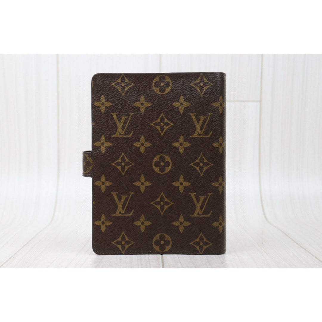 Good ( Rank AB) ｜ LV Monogram Medium Ring Agenda Cover Notebook Cover  IC Chips Model｜Q25021308